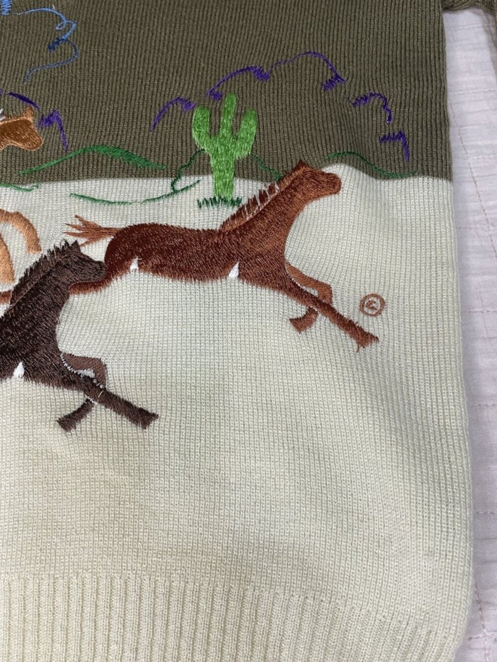 Vintage Cyn Les Shirlee Equestrian Horse Embroidered Sweater Sz Med Old Money EC - Picture 4 of 10